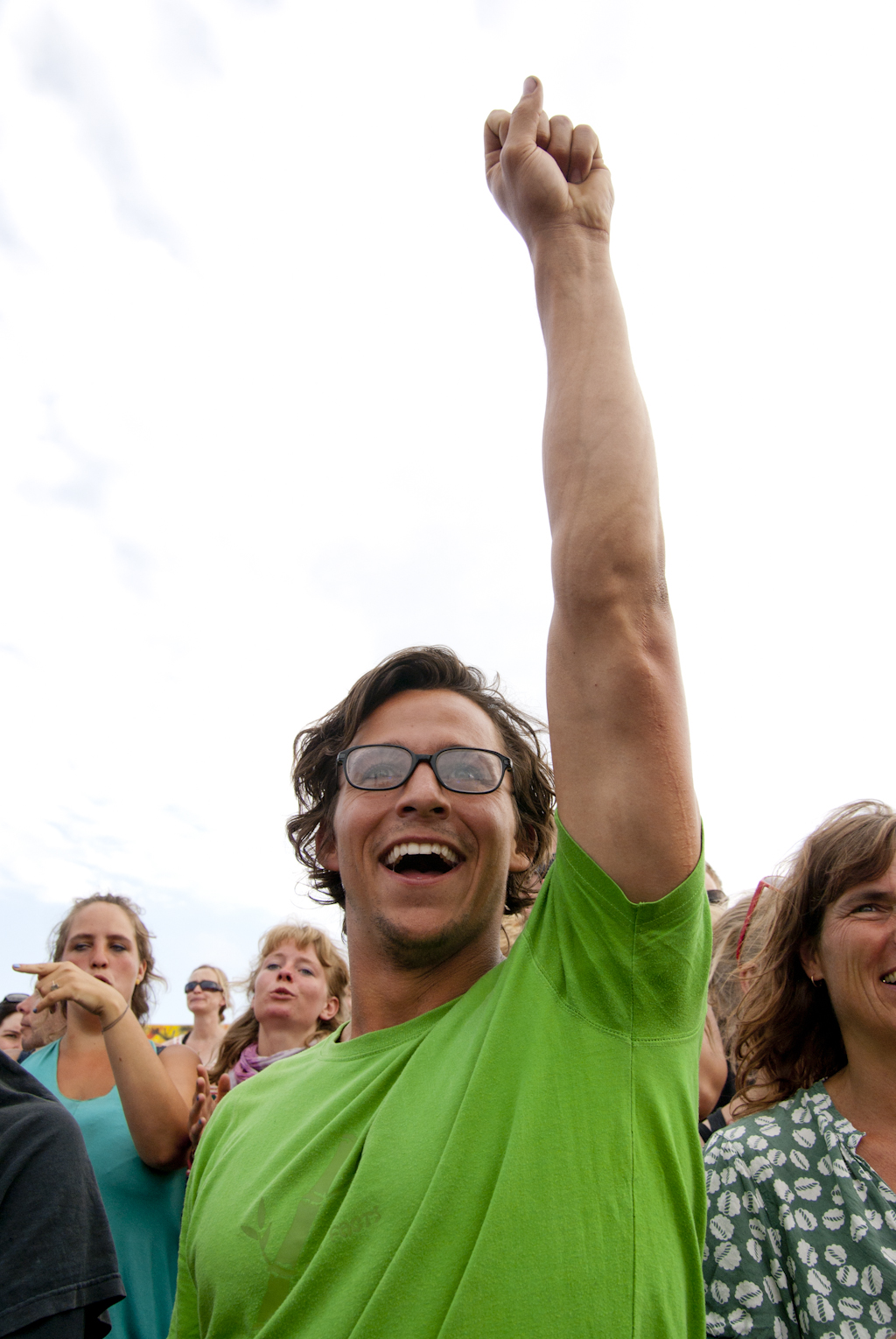 Enjoying the music at Roskilde Festival 2010